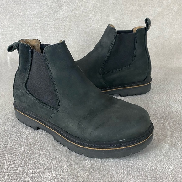 Birkenstock Stalon Women's Chelsea Ankle Boots EU 38 US 7 Black Nubuck Platform - Picture 3 of 11